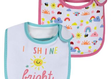 Βρεφικό σετ 2 σαλιάρες για κορίτσι | ΛΕΥΚΟ - Energiers - 